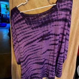 Off the shoulder womans purple tie dye